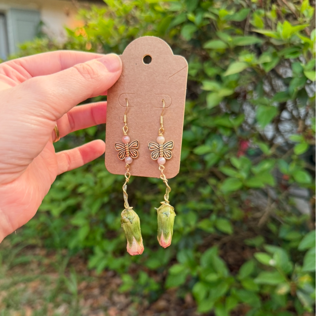 Sunstone Flower Bud Earrings