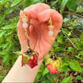 Rose Quartz Rose Earrings